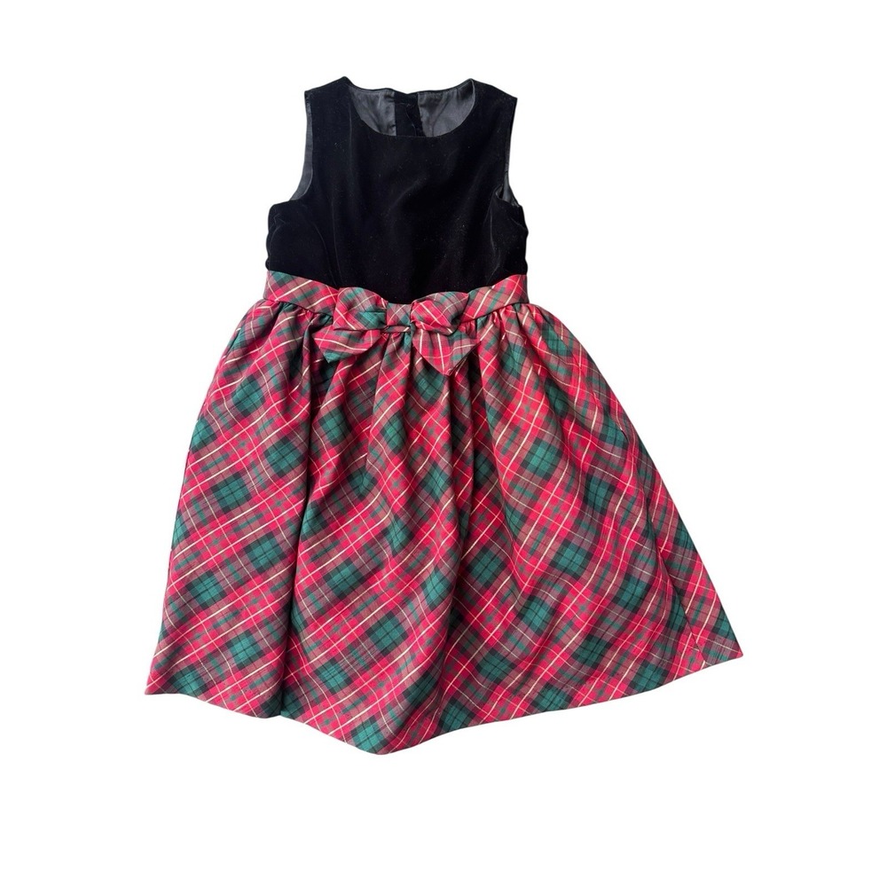 Gymboree Girls Matching Family Plaid Bow Dress‎  A Royal Christmas Girls Size 7